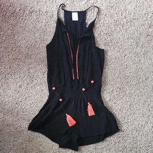 Xhilaration Black and Pink Jumpsuit with Racerback